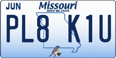 MO license plate PL8K1U
