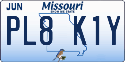 MO license plate PL8K1Y