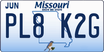 MO license plate PL8K2G