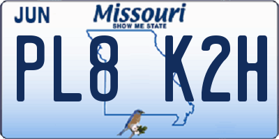 MO license plate PL8K2H