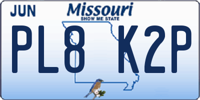 MO license plate PL8K2P