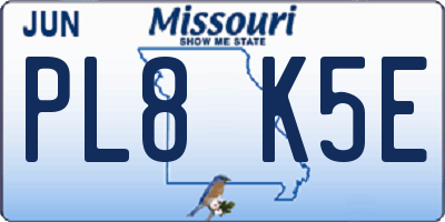MO license plate PL8K5E