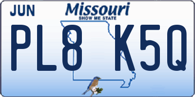 MO license plate PL8K5Q
