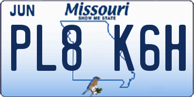MO license plate PL8K6H
