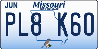 MO license plate PL8K6O