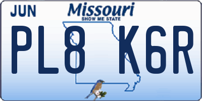 MO license plate PL8K6R