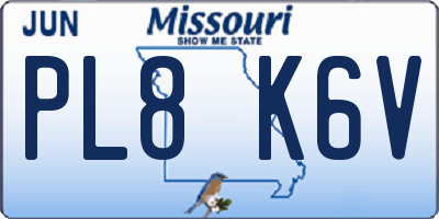 MO license plate PL8K6V