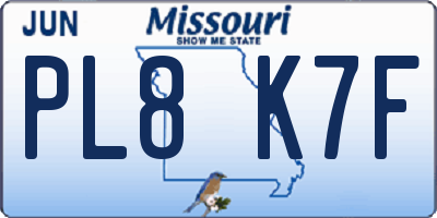MO license plate PL8K7F