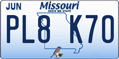 MO license plate PL8K7O