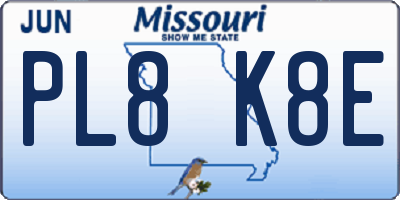 MO license plate PL8K8E