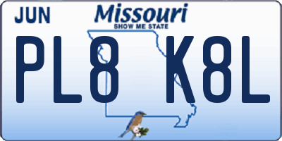 MO license plate PL8K8L