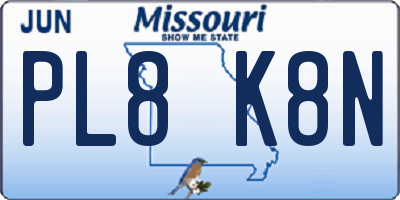 MO license plate PL8K8N
