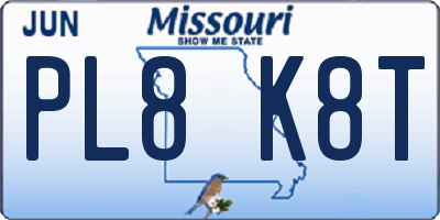 MO license plate PL8K8T