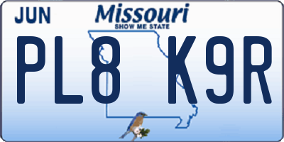 MO license plate PL8K9R