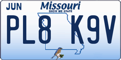 MO license plate PL8K9V