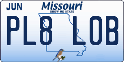 MO license plate PL8L0B