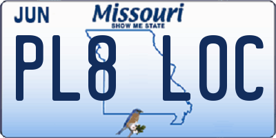 MO license plate PL8L0C