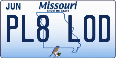 MO license plate PL8L0D