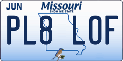 MO license plate PL8L0F