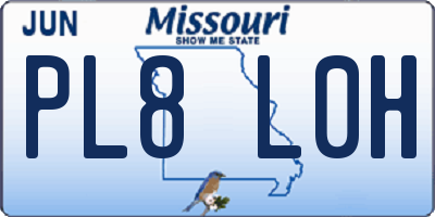 MO license plate PL8L0H