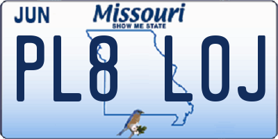 MO license plate PL8L0J