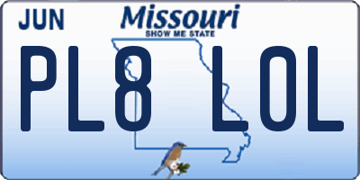 MO license plate PL8L0L