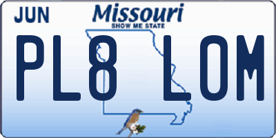 MO license plate PL8L0M