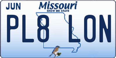 MO license plate PL8L0N