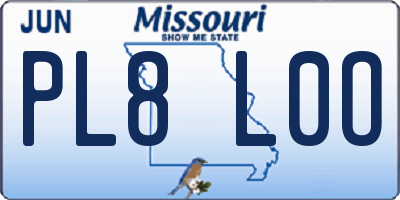 MO license plate PL8L0O