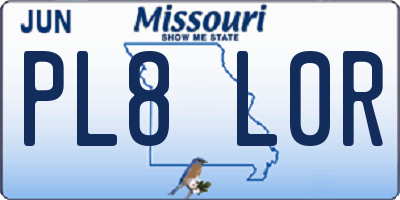 MO license plate PL8L0R