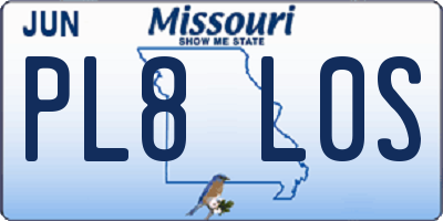 MO license plate PL8L0S