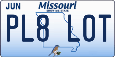 MO license plate PL8L0T