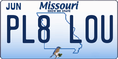 MO license plate PL8L0U