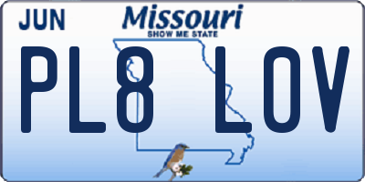 MO license plate PL8L0V