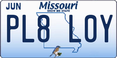 MO license plate PL8L0Y