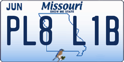 MO license plate PL8L1B