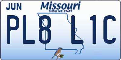 MO license plate PL8L1C