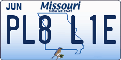MO license plate PL8L1E