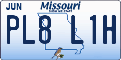 MO license plate PL8L1H