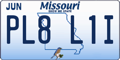 MO license plate PL8L1I