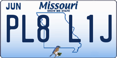MO license plate PL8L1J