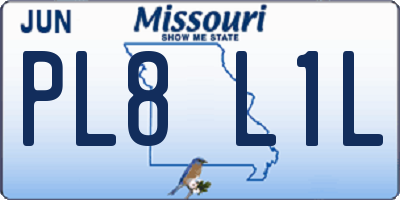 MO license plate PL8L1L