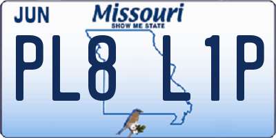 MO license plate PL8L1P