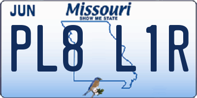 MO license plate PL8L1R