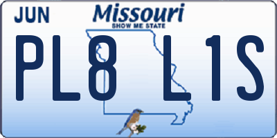 MO license plate PL8L1S