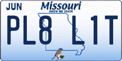 MO license plate PL8L1T