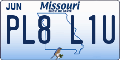 MO license plate PL8L1U