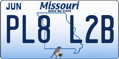 MO license plate PL8L2B