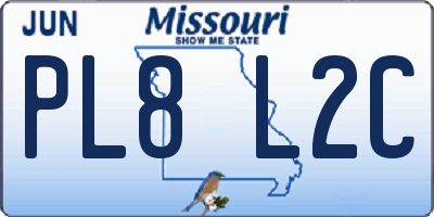 MO license plate PL8L2C