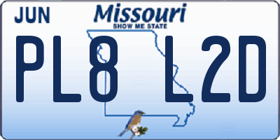 MO license plate PL8L2D